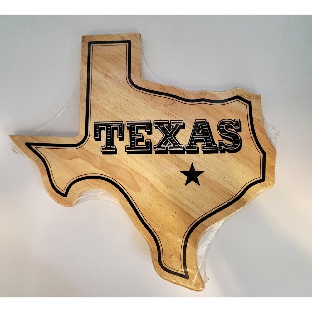 Texas Shaped Wood Cutting Board Display Or Serving Tray